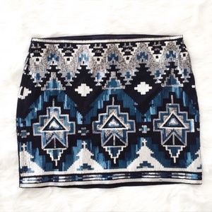Express Sequin Mini Skirt, M